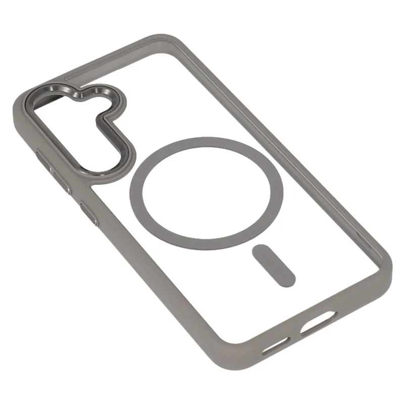 FULEXIN For Samsung Galaxy S25 Magnetic Case Anti Drop TPU + PC Phone Cover - Grey