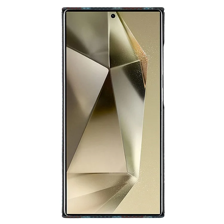 Capa magnética para Samsung Galaxy S24 Ultra, de fibra de aramida tricolor, fina, com armação de metal para a lente