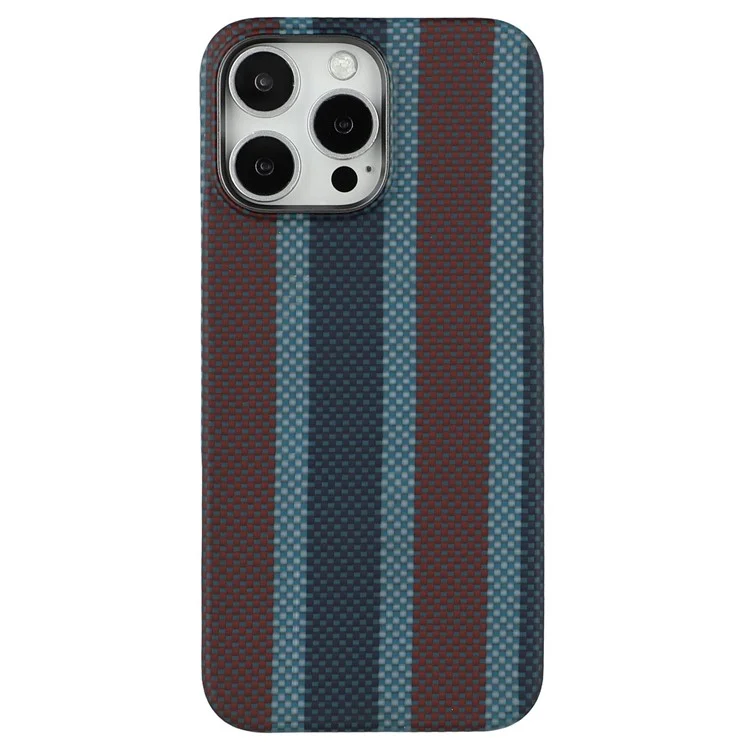 Étui magnétique pour iPhone 16 Pro Max en fibre d'aramide tricolore, avec un cadre métallique pour l'objectif, étui de téléphone fin.