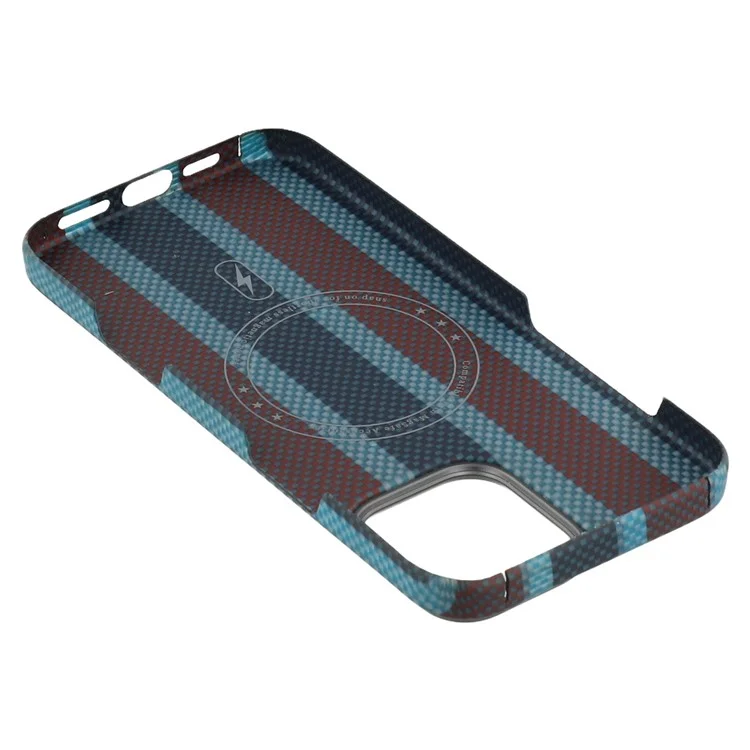 Étui magnétique pour iPhone 16 Pro Max en fibre d'aramide tricolore, avec un cadre métallique pour l'objectif, étui de téléphone fin.