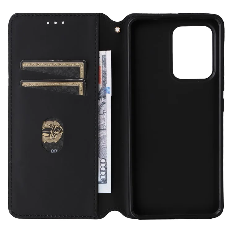 Per Oppo Reno13 F 5G / 4G Custodia Portafoglio Stampa Rombo Custodia Telefonica in Pelle - Nero