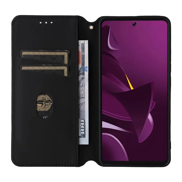 Für Xiaomi Poco M7 Pro 5G Geldbörsen-Hülle Rauten-Muster Geprägtes Leder Handyhülle - Silber