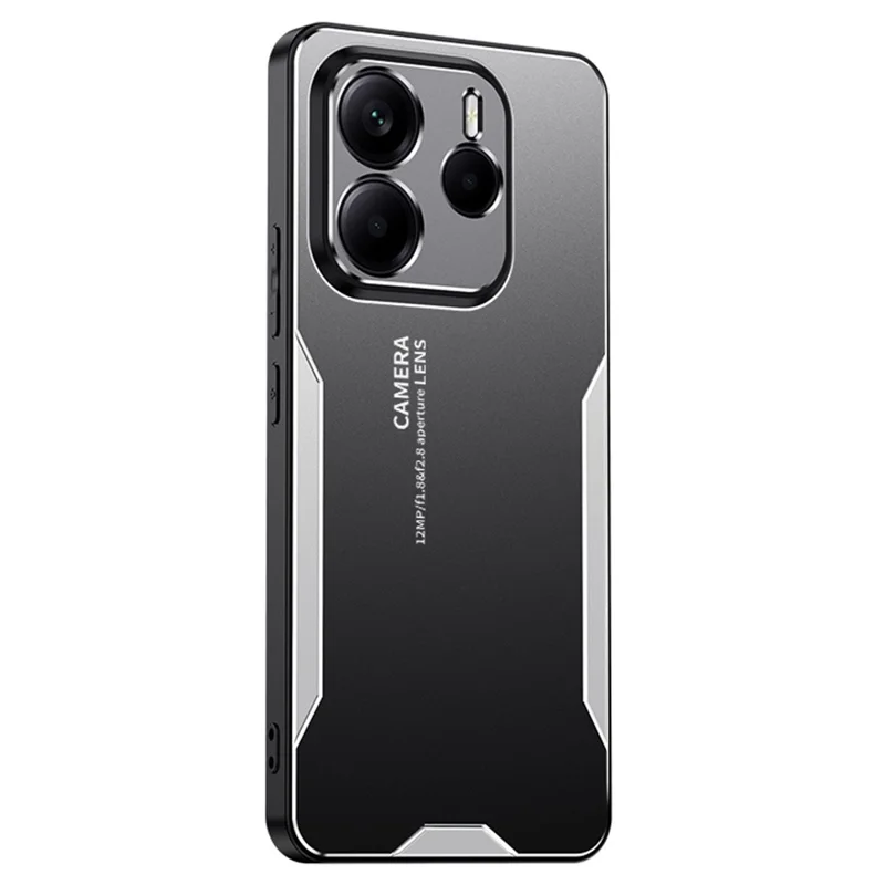 For Xiaomi Redmi Note 14 5G Phone Case Aluminium Alloy TPU PC Back Cover - Silver