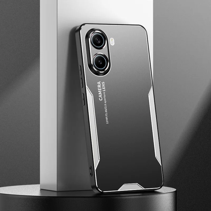 For Xiaomi Redmi Turbo 4 5G Phone Case Aluminium Alloy TPU PC Back Cover - Silver