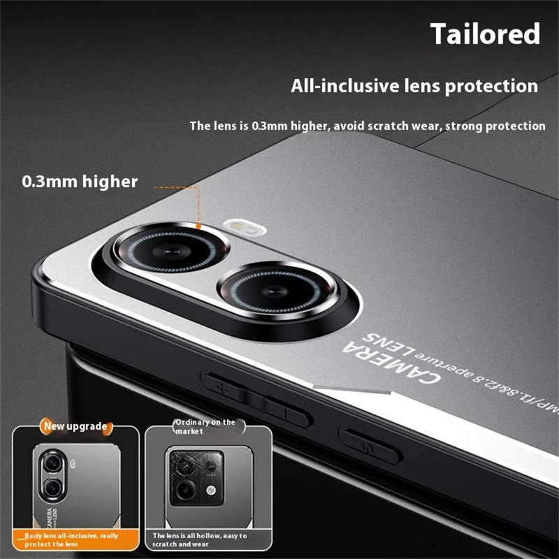 For Xiaomi Redmi Turbo 4 5G Phone Case Aluminium Alloy TPU PC Back Cover - Silver
