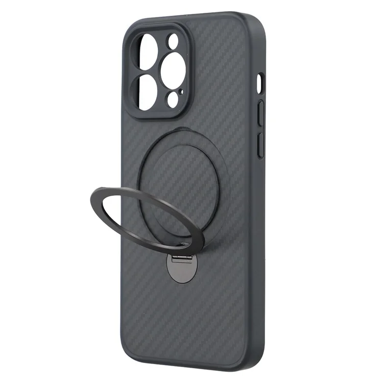 For iPhone 14 Pro Max Case Compatible with MagSafe Kickstand TPU + PC Phone Cover Carbon Fiber Texture