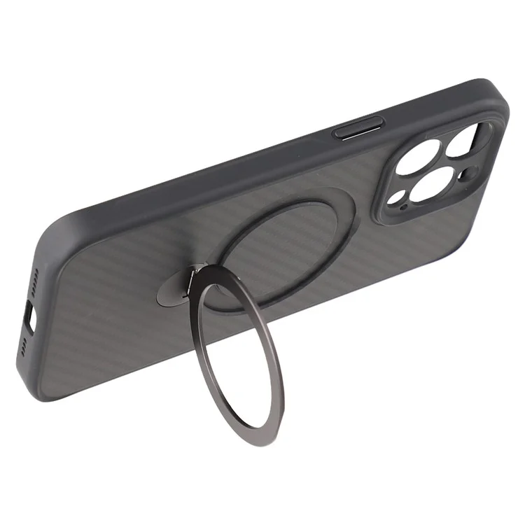 For iPhone 14 Pro Max Case Compatible with MagSafe Kickstand TPU + PC Phone Cover Carbon Fiber Texture
