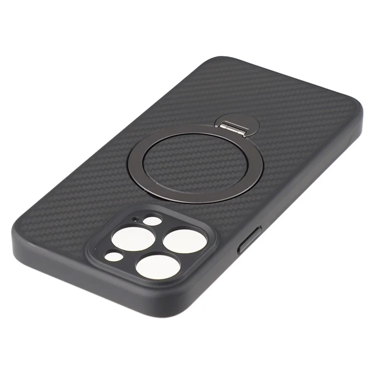 For iPhone 14 Pro Max Case Compatible with MagSafe Kickstand TPU + PC Phone Cover Carbon Fiber Texture