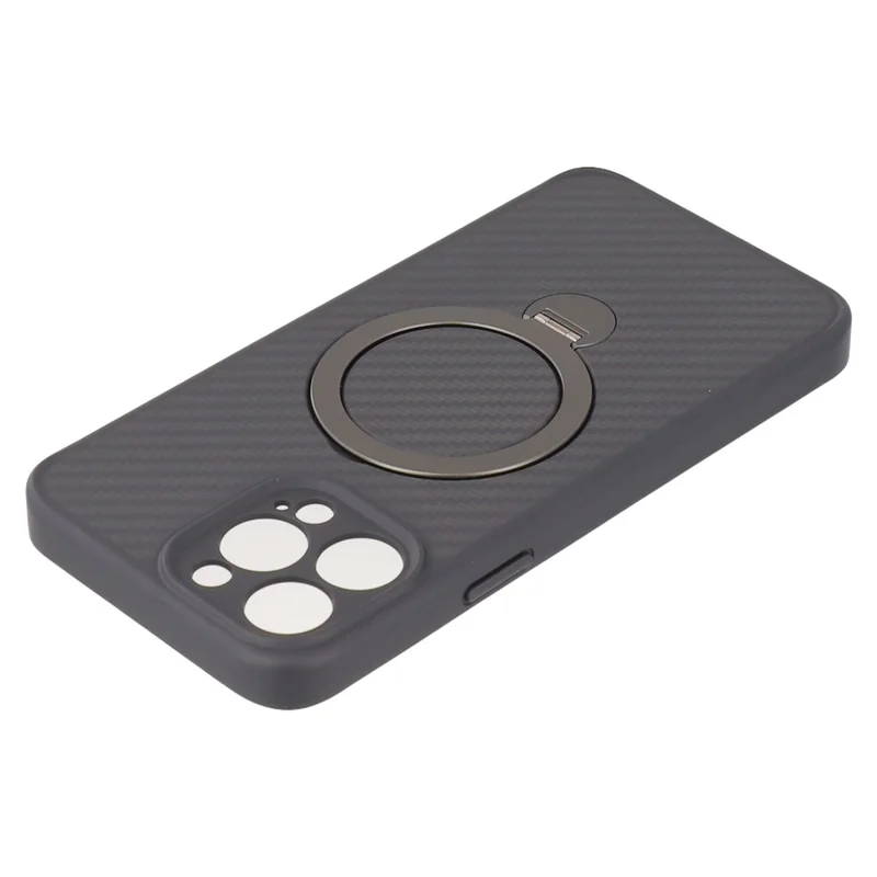 For iPhone 13 Pro Max Case Compatible with MagSafe Kickstand TPU + PC Phone Cover Carbon Fiber Texture