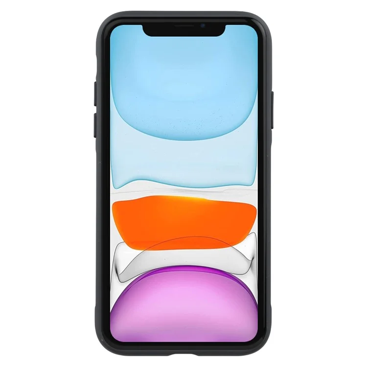 For iPhone 11 Case Compatible with MagSafe Kickstand TPU + PC Phone Cover Carbon Fiber Texture