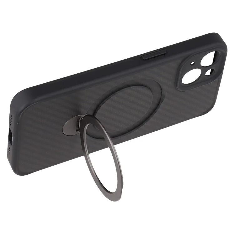 For iPhone 14 Case Compatible with MagSafe Kickstand TPU + PC Phone Cover Carbon Fiber Texture