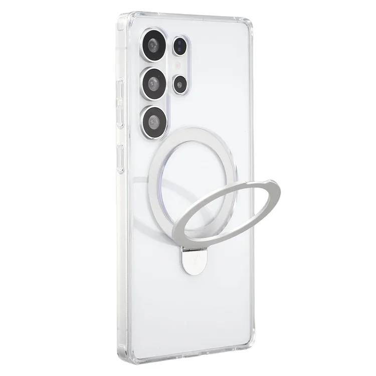 X-LEVEL PITHY STONE II For Samsung Galaxy S25 Ultra Magnetic Case PC+TPU Back Cover with Kickstand - Transparent