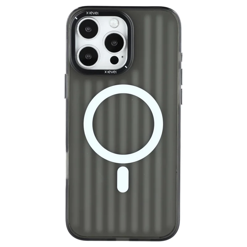 X-LEVEL For iPhone 16 Pro Max Case Compatible with MagSafe Iridescent Color Changing PC + TPU Phone Cover - Black