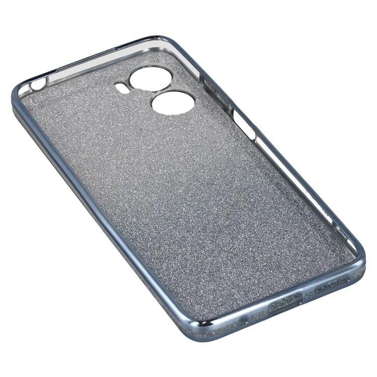 KADEM per Motorola Moto G05 4G / E15 4G Cover con Anello Supporto TPU Fiori Custodia Telefono Sfumata Glitter - Blu