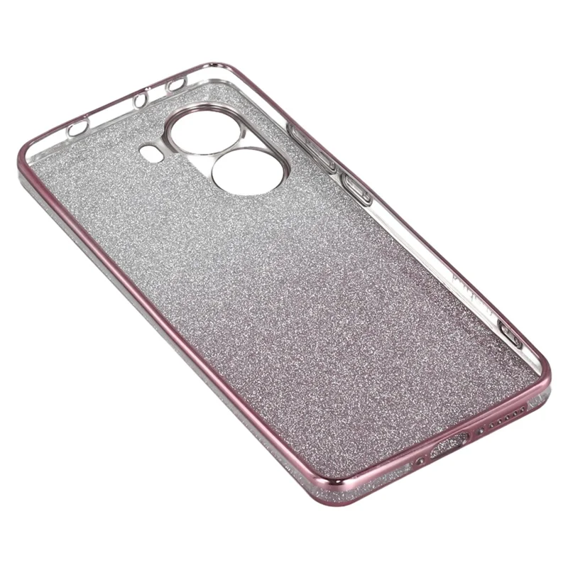 KADEM voor Xiaomi Poco X7 Pro 5G hoesje met bloemenpatroon TPU gradient telefoonhoesje met lanyards - Roze goud