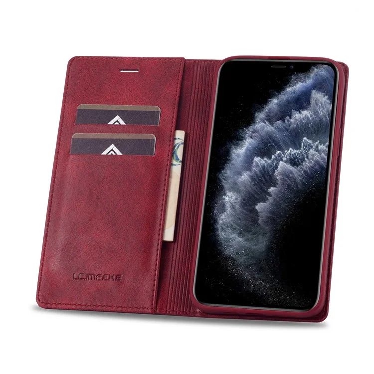 Lc. Copertina Del Telefono Cellulare Imeeke Per Iphone 11 Pro Max 6,5 Pollici, RFID Blocking Magnetic Auto Closing PU Leather Phone Wallet Stand - Rosso