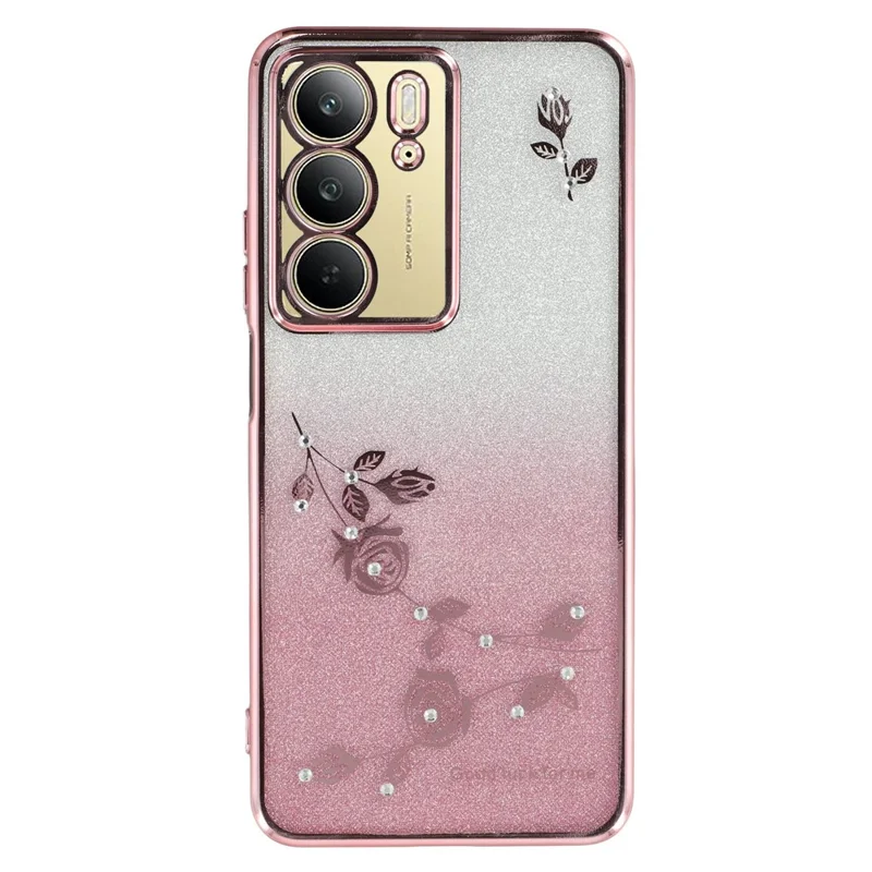 KADEM For Realme C75 4G Case Flower TPU Flexible Gradient Phone Cover - Rose Gold