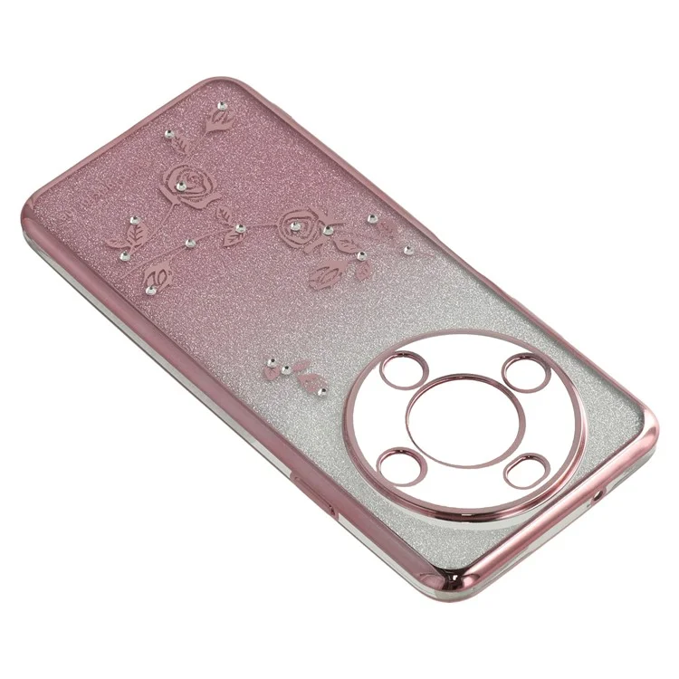 KADEM For Wiko Hi Enjoy 70 Plus 5G Case Flower TPU Flexible Gradient Phone Cover - Rose Gold
