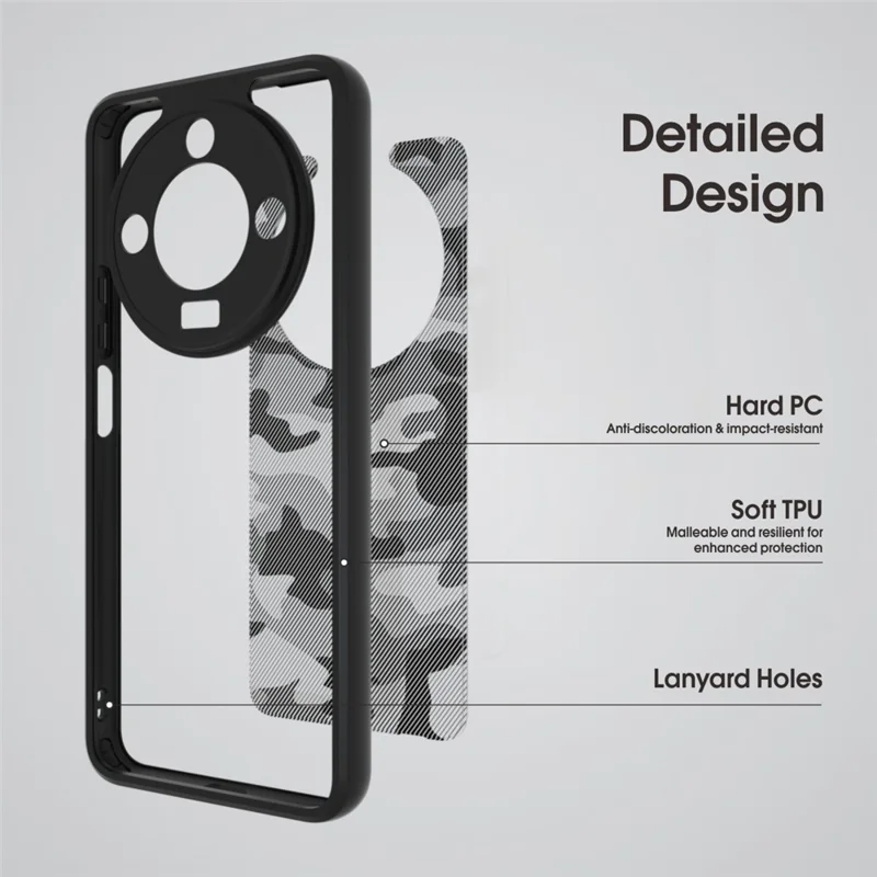 IBMRS For Honor X60 5G Case TPU + PC Heavy Duty Shockproof Phone Cover Camera Protection - Artistic Camouflage