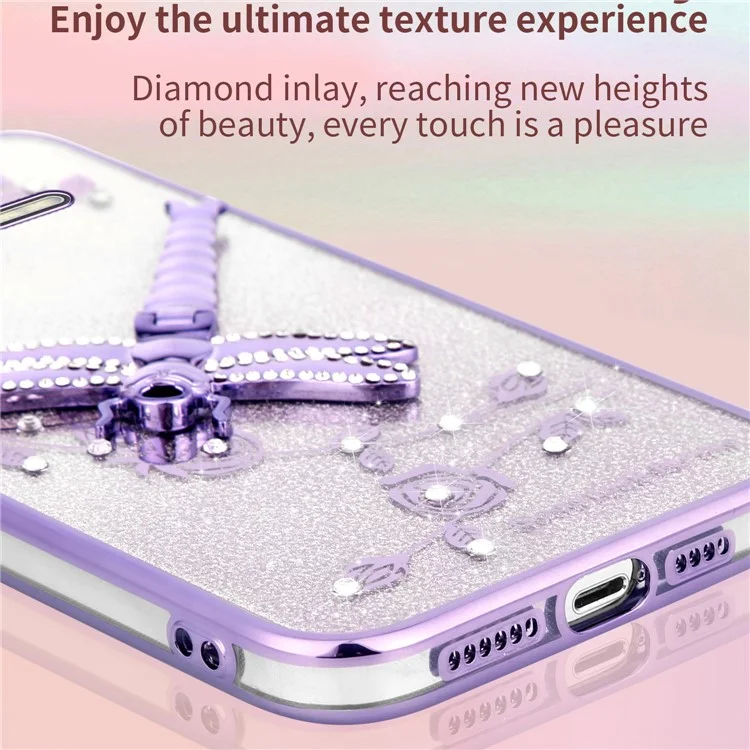 KADEM Para Xiaomi Redmi K80 Pro 5G Funda Libélula Soporte TPU Flores Purpurina Funda de Teléfono - Rosa