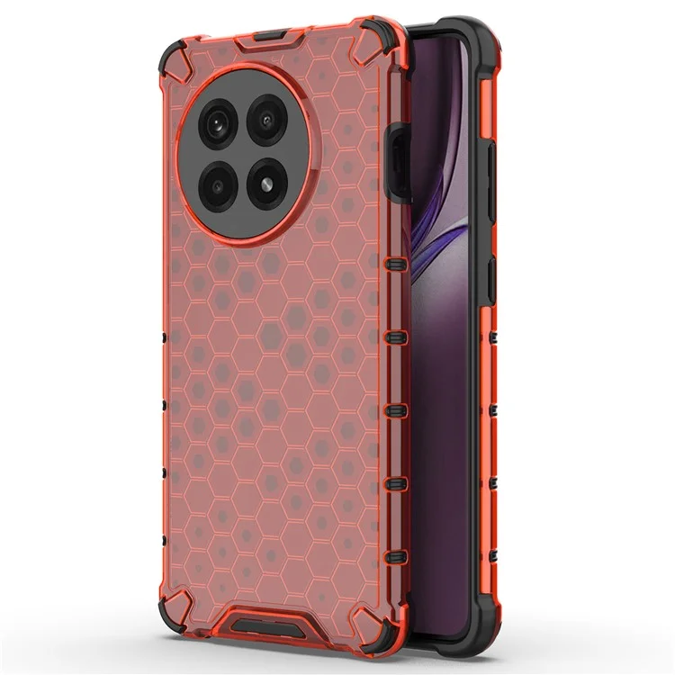 Étui pour OnePlus 13R 5G / Ace 5 5G / Ace 5 Pro 5G Forme Nid d'Abeille PC + TPU - Rouge