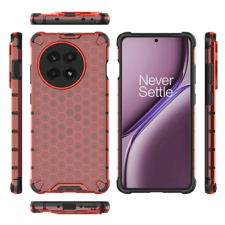 Étui pour OnePlus 13R 5G / Ace 5 5G / Ace 5 Pro 5G Forme Nid d'Abeille PC + TPU - Rouge