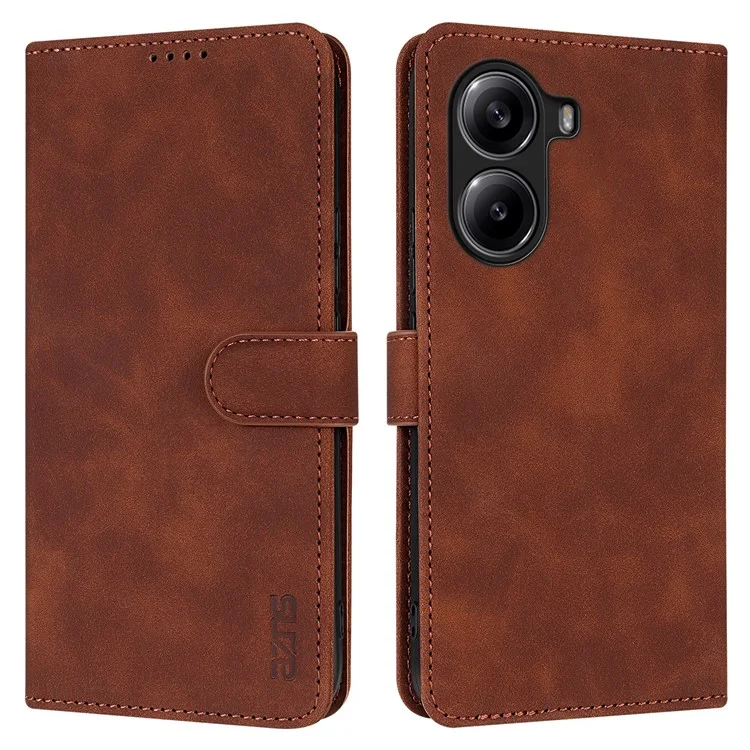 AZNS For Xiaomi Redmi Turbo 4 5G  /  Poco X7 Pro 5G Case PU Leather Wallet Phone Cover - Brown