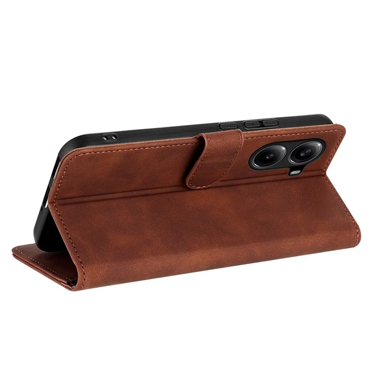 AZNS For Xiaomi Redmi Turbo 4 5G  /  Poco X7 Pro 5G Case PU Leather Wallet Phone Cover - Brown