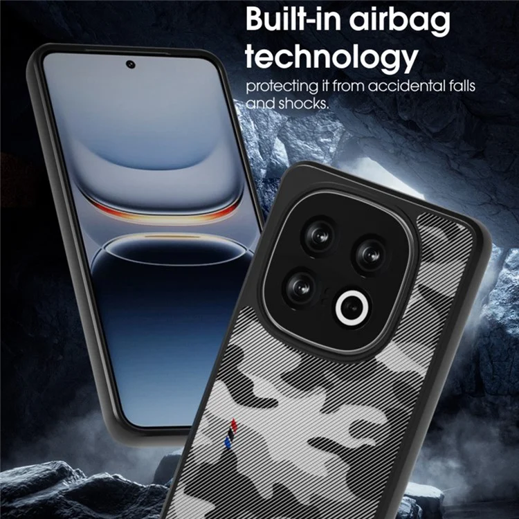 IBMRS Per vivo iQOO 13 5G Cover TPU + PC Antiurto Custodia per Telefono Protezione Fotocamera - Mimetica a Reticolo