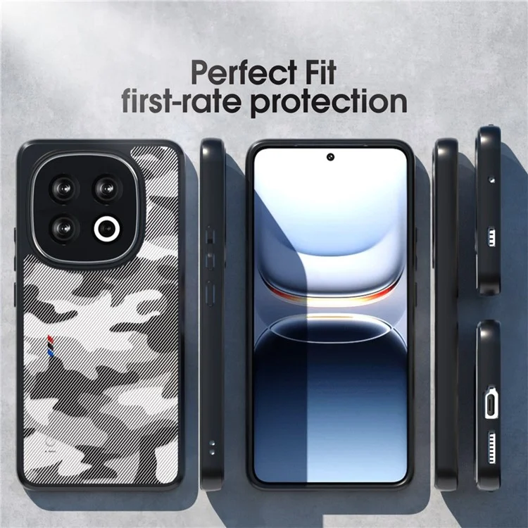 IBMRS Per vivo iQOO 13 5G Cover TPU + PC Antiurto Custodia per Telefono Protezione Fotocamera - Mimetica a Reticolo