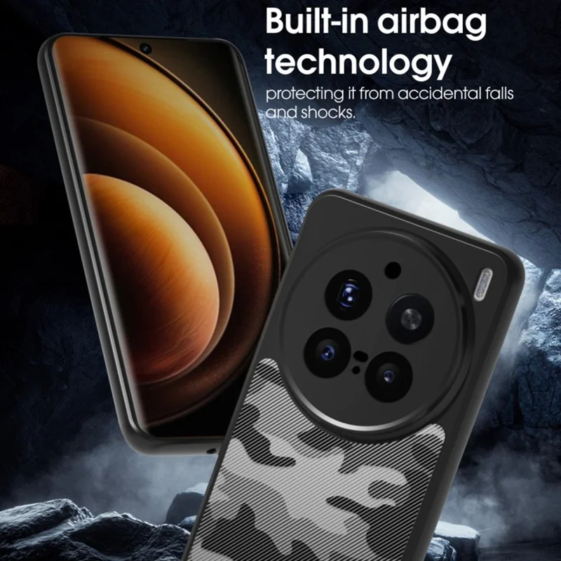 IBMRS For vivo X200 Pro 5G Case TPU + PC Heavy Duty Shockproof Phone Cover Camera Protection - Grid Camouflage