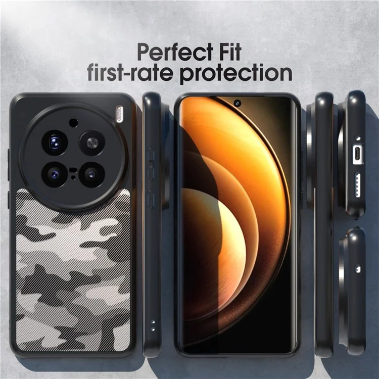 IBMRS For vivo X200 Pro 5G Case TPU + PC Heavy Duty Shockproof Phone Cover Camera Protection - Matte Black
