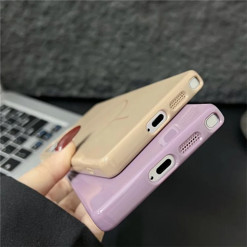 For Samsung Galaxy S25 Ultra Magnetic Case Glossy TPU Shockproof Phone Cover - Purple