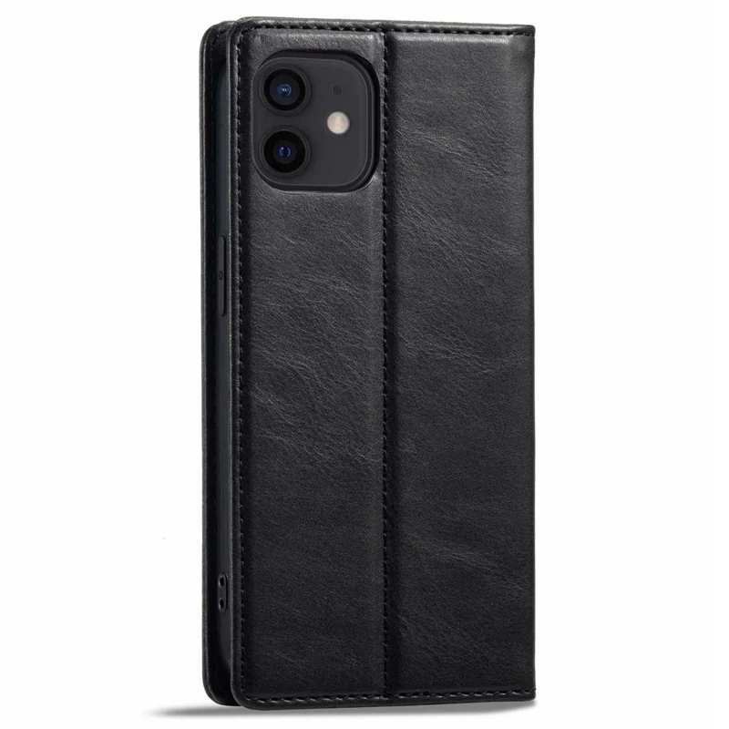 LC.IMEEKE Magnetic Auto Closing Phone Case For iPhone 12 mini 5.4 inch, Shockproof RFID Blocking PU Leather Cell Phone Wallet Stand Cover - Black