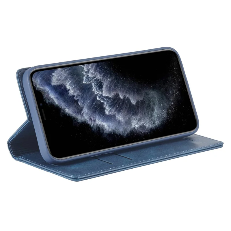 LC.IMEEKE Anti-drop Phone Cover For iPhone 11 Pro 5.8 inch, RFID Blocking Magnetic Auto Closing Phone Flip Leather Wallet Case Stand - Blue