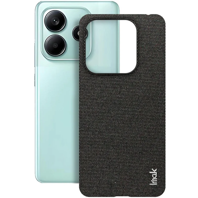IMAK Ruiyi Series for Xiaomi Poco M7 Pro 5G / Redmi Note 14 5G Case Fabric Texture Leather+PC Phone Back Cover - Black