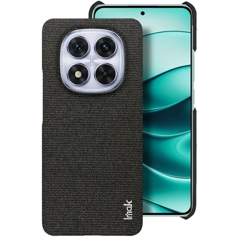 IMAK Ruiyi Series for Xiaomi Redmi Note 14 Pro 5G / Poco X7 5G Case Fabric Texture Leather+PC Phone Back Cover - Black