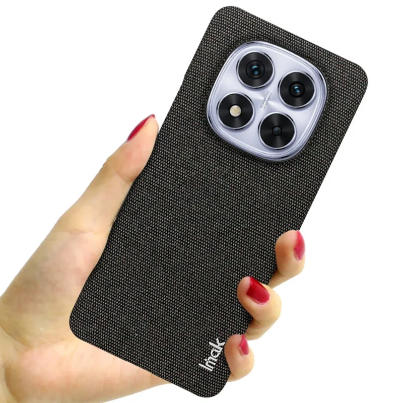 IMAK Ruiyi Series for Xiaomi Redmi Note 14 Pro 5G / Poco X7 5G Case Fabric Texture Leather+PC Phone Back Cover - Black