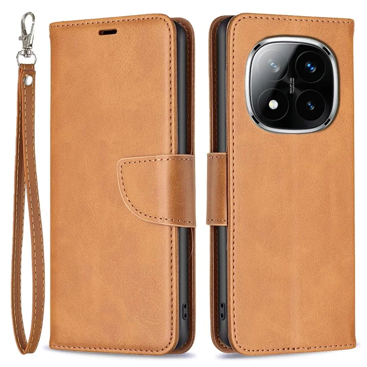 Per Xiaomi Redmi Note 14 Pro 4G Custodia Antiurto in Pelle PU con Portafoglio e Slot per Schede - Giallo
