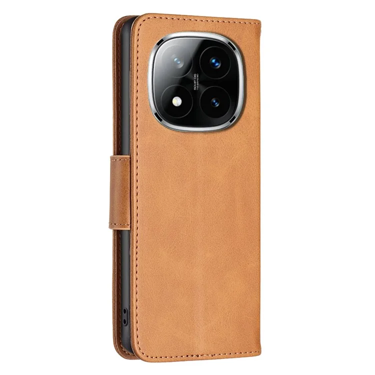Per Xiaomi Redmi Note 14 Pro 4G Custodia Antiurto in Pelle PU con Portafoglio e Slot per Schede - Giallo