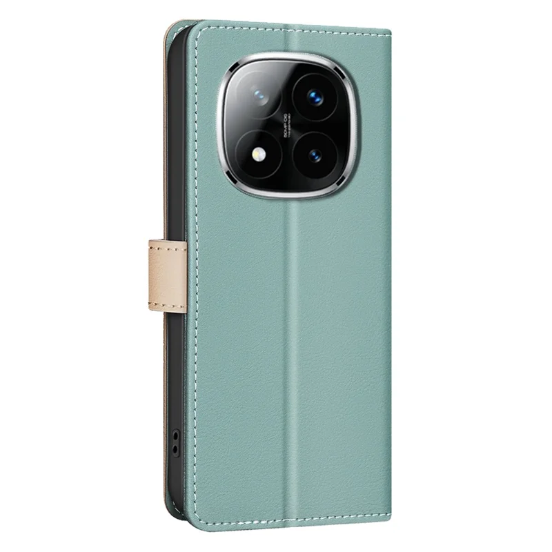 BINFEN COLOR BF33 pour Xiaomi Redmi Note 14 Pro 4G Étui en cuir Assemblage de couleurs Blocage RFID - Vert