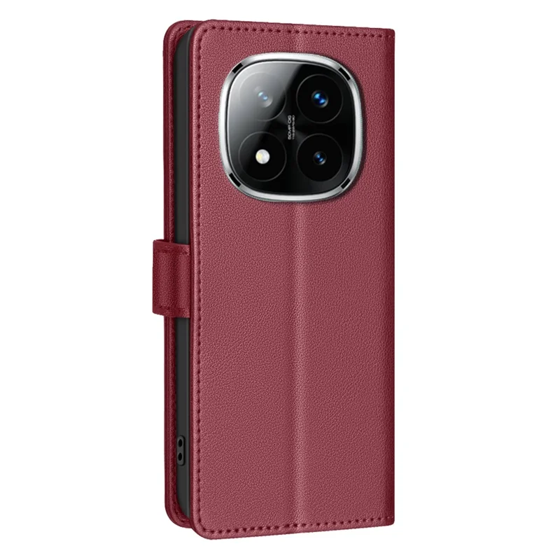BINFEN COLOR BF32 Capa Carteira de Couro com Bloqueio RFID para Xiaomi Redmi Note 14 Pro 4G - Vermelho