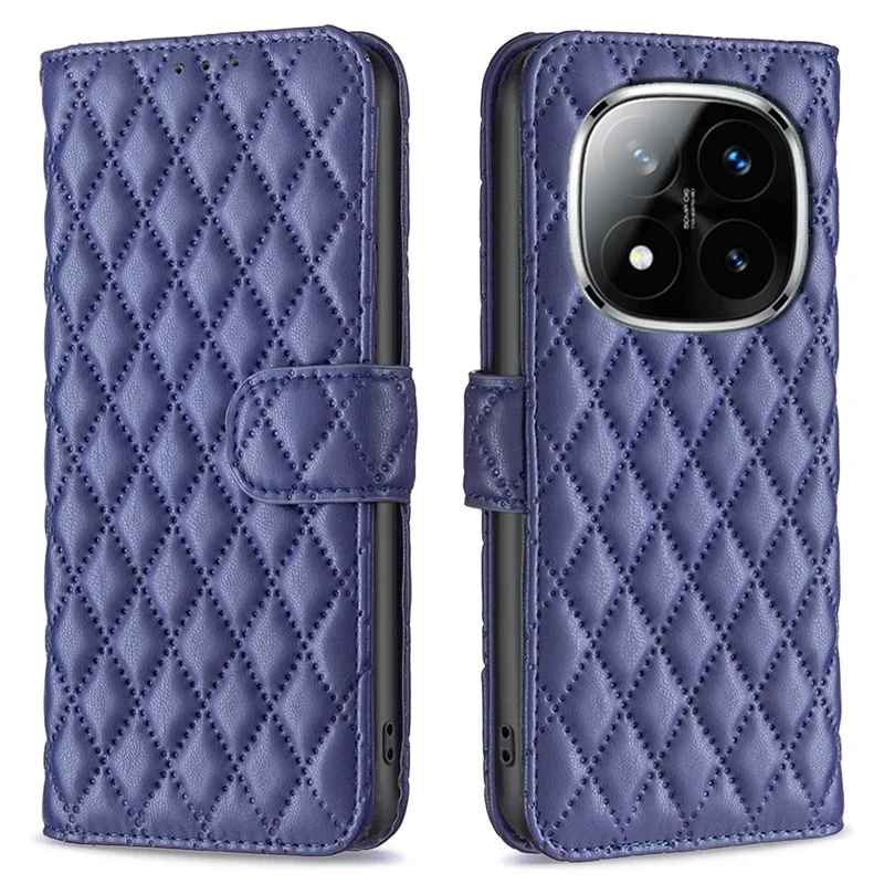 BINFEN COLOR BF Style-14 Capa de Couro para Xiaomi Redmi Note 14 Pro 4G com Suporte - Azul