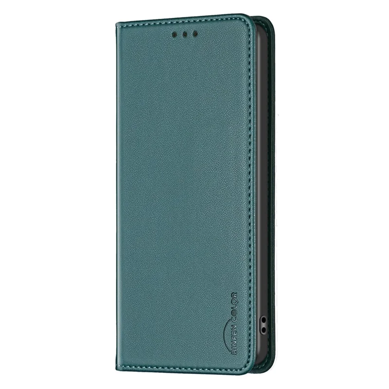 BINFEN COLOR BF18 For Xiaomi Redmi Note 14 Pro 4G Leather Case Card Slots Phone Cover - Green