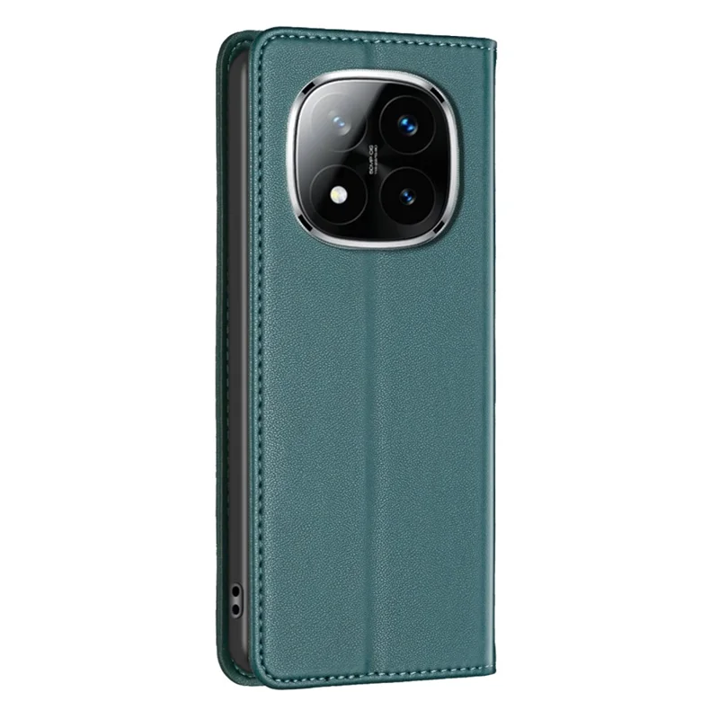 BINFEN COLOR BF18 For Xiaomi Redmi Note 14 Pro 4G Leather Case Card Slots Phone Cover - Green