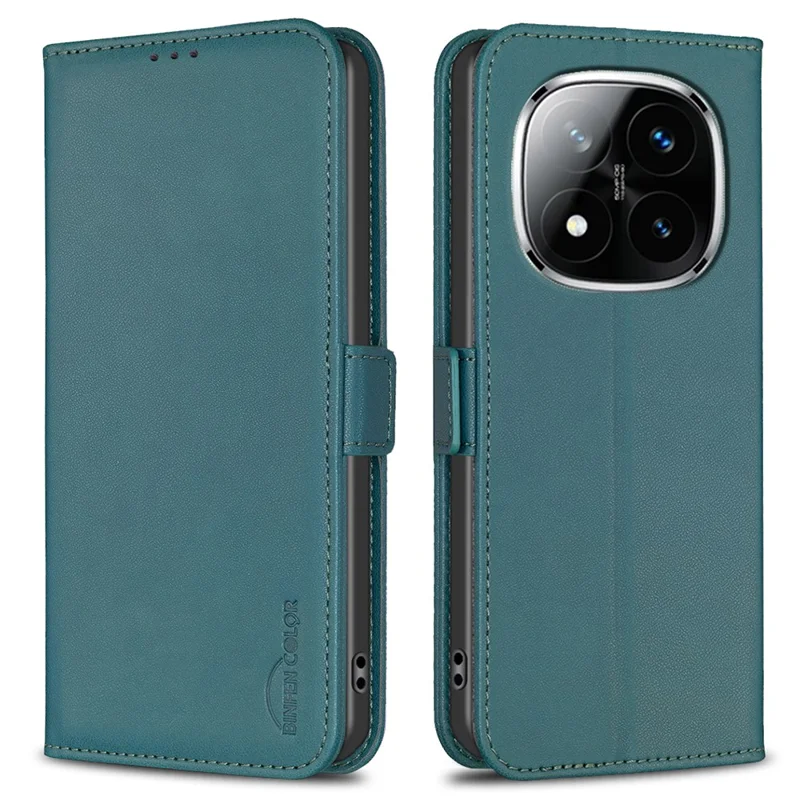BINFEN COLOR BF31 Funda de Cuero Tipo Cartera para Xiaomi Redmi Note 14 Pro 4G - Verde
