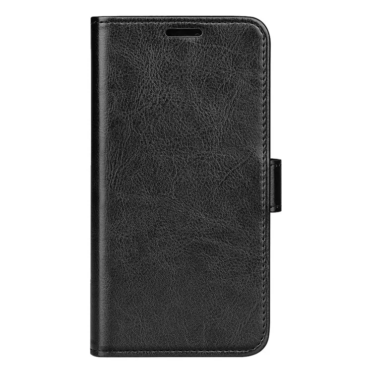 Für Xiaomi Redmi Note 14 4G Wallet Case Crazy Horse Textur Ständer Leder Handyhülle - Schwarz