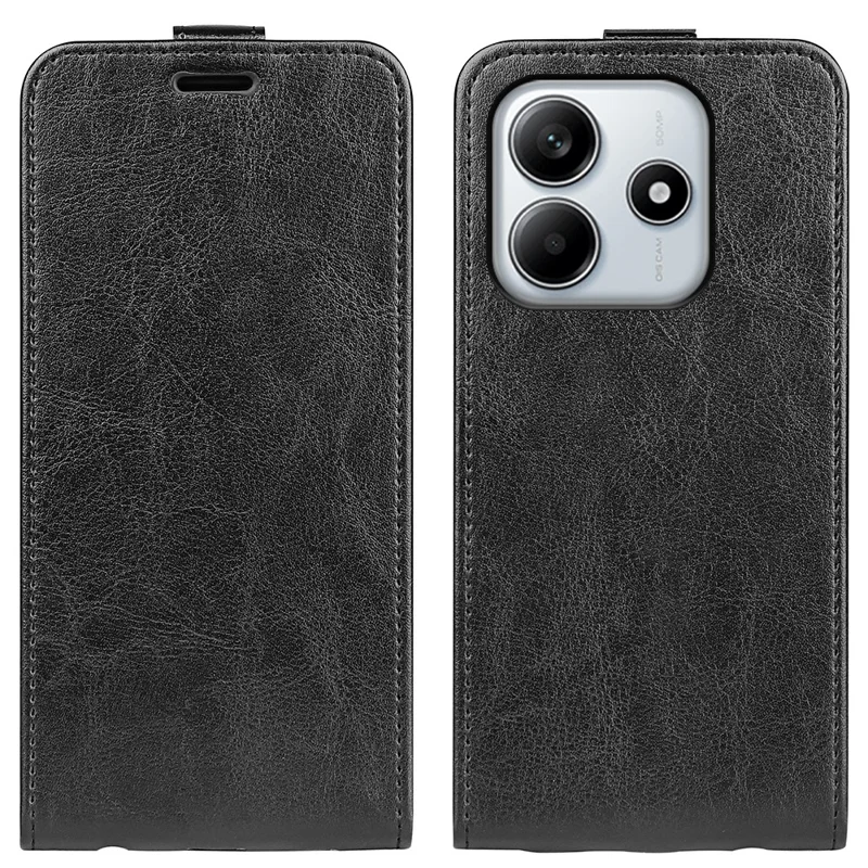 For Xiaomi Redmi Note 14 4G (163.25mm) Case with Card Slots Vertical Flip Leather Phone Cover - Black