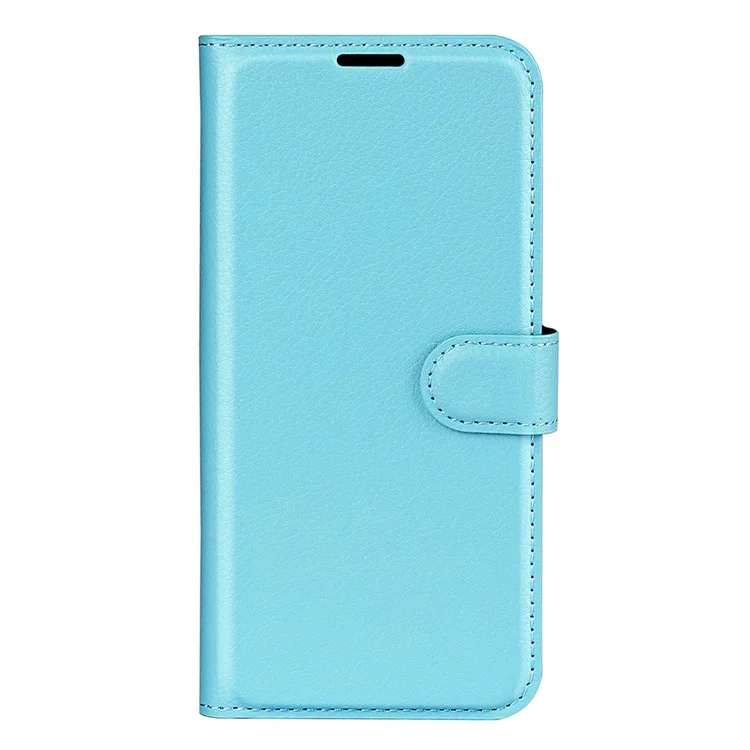 For Xiaomi Redmi Note 14 4G (163.25x76.55x8.16mm) Case Litchi Texture Shockproof Leather Wallet Phone Cover - Blue
