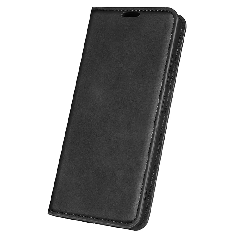غطاء جلد مقاوم للانزلاق لهاتف Xiaomi Poco M7 Pro 5G، غطاء محفظة من الجلد الصناعي - أسود